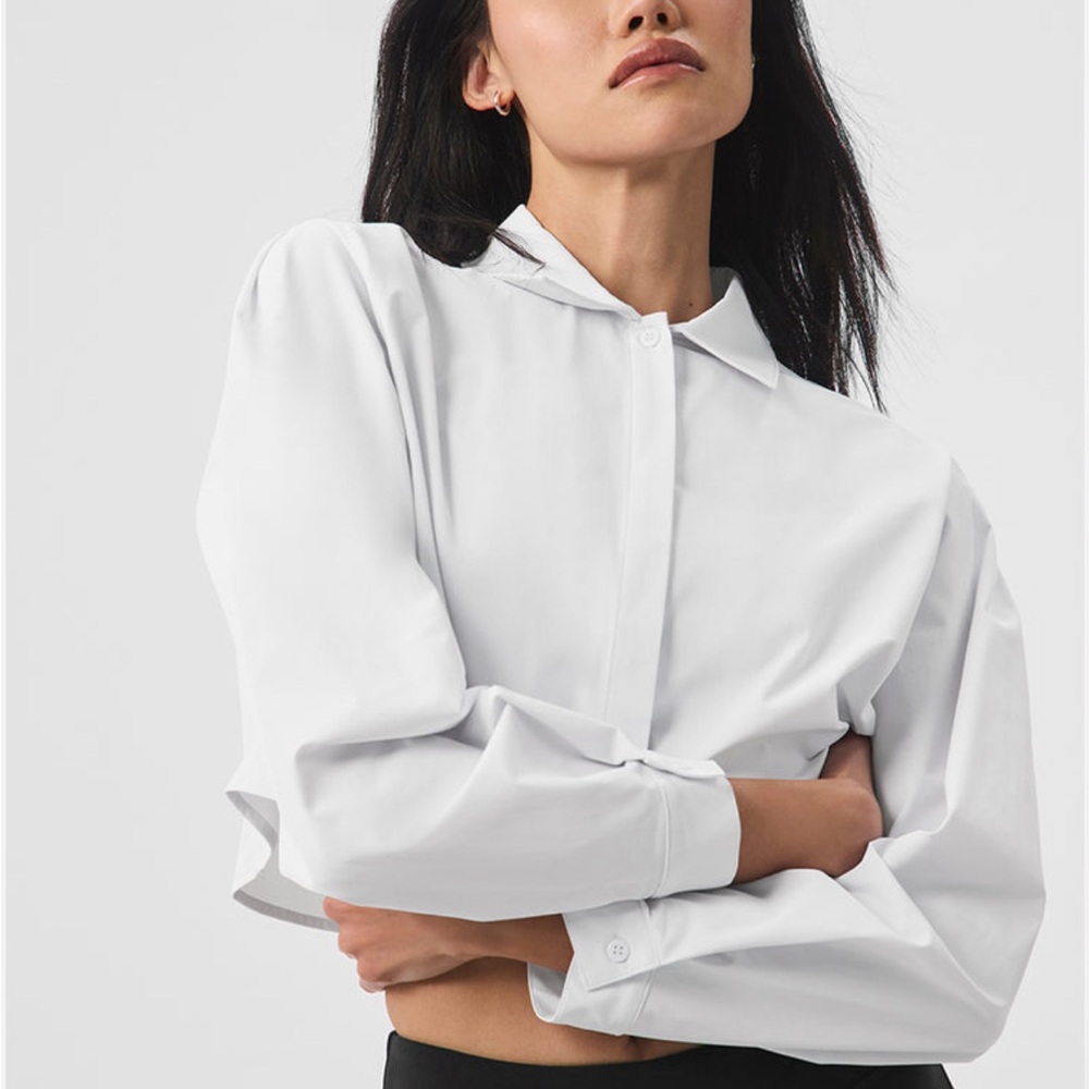 ALO Cropped Take Me Out Button Up